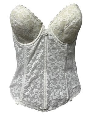 Vintage 90s Frederick’s of Hollywood Size 38C White Lace Bustier Corset Lingerie
